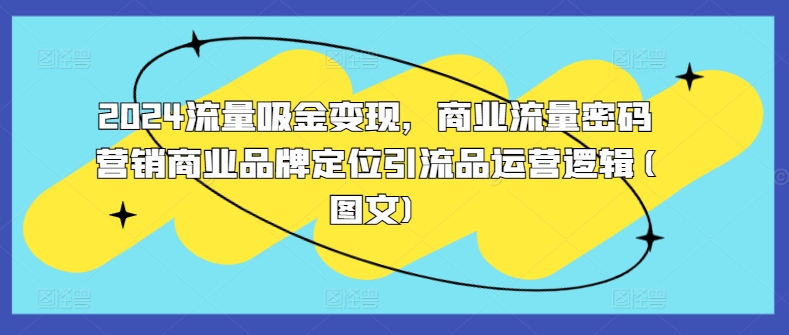 2024流量吸金变现，商业流量密码营销商业品牌定位引流品运营逻辑(图文)-轻创联盟