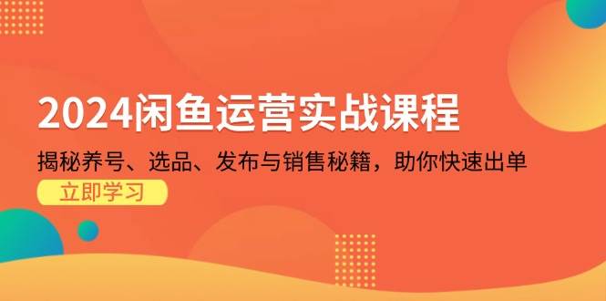 2024闲鱼运营实战课程：揭秘养号、选品、发布与销售秘籍，助你快速出单-轻创联盟