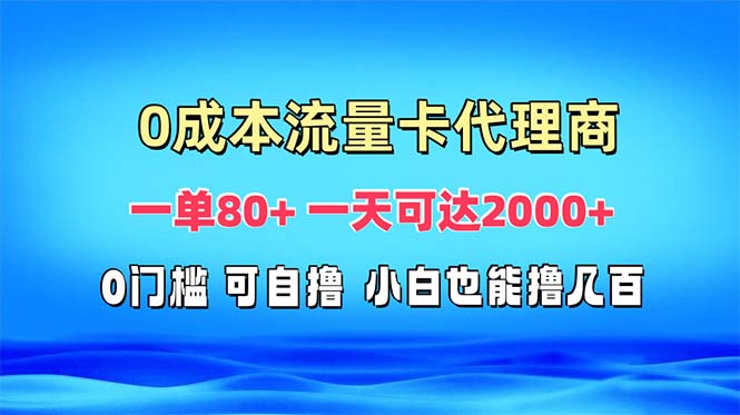 免费流量卡代理一单80+ 一天可达2000+-轻创联盟