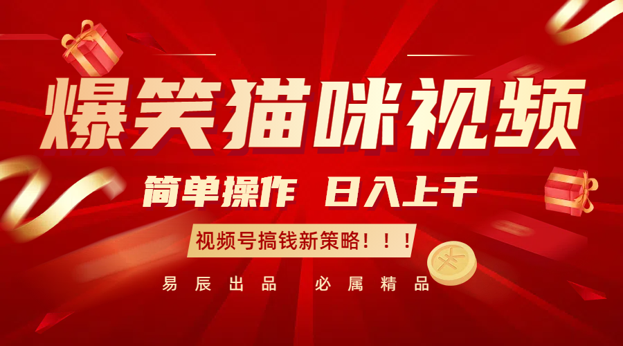 爆笑猫咪视频：简单操作，日入过千，视频号搞钱新策略！-轻创联盟