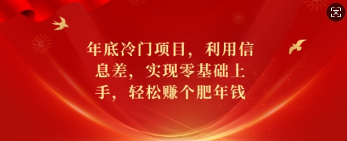 年底冷门项目，利用信息差，实现零基础上手，轻松赚个肥年钱-轻创联盟