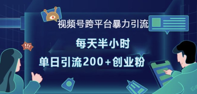 视频号跨平台暴力引流，每天半小时，单日引流200+精准创业粉-轻创联盟