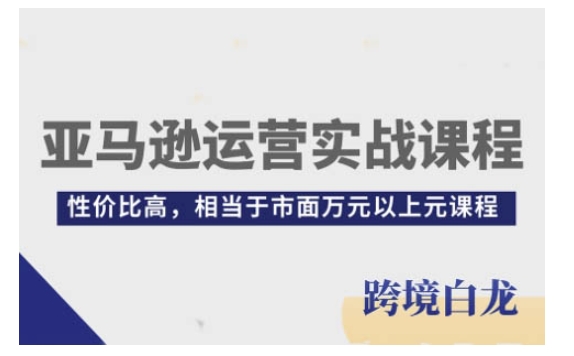 亚马逊运营实战课程，亚马逊从入门到精通，性价比高，相当于市面万元以上元课程-轻创联盟