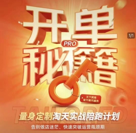 淘宝开单秘籍PRO，量身定制淘天实战陪跑计划，告别做店迷茫、快速突破运营瓶颈期-轻创联盟