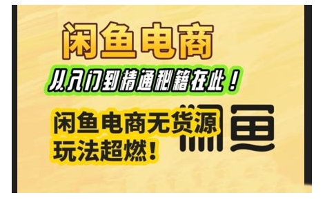 闲鱼电商实战课，从入门到精通秘籍在此，闲鱼电商无货源玩法超燃!-轻创联盟