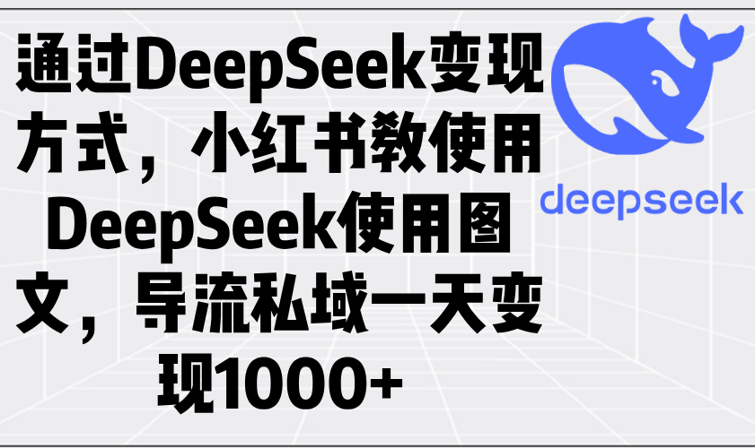通过DeepSeek变现方式，小红书教使用DeepSeek图文，导流私域一天变现1000+-轻创联盟