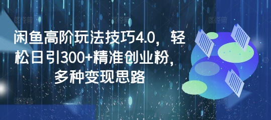 闲鱼高阶玩法技巧4.0，轻松日引300+精准创业粉，多种变现思路-轻创联盟