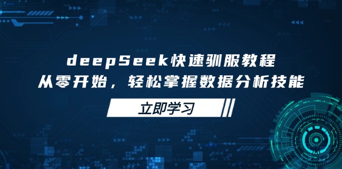 deepSeek快速驯服教程，从零开始，轻松掌握数据分析技能-轻创联盟