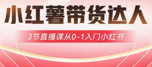小红薯达人带货启航计划，3节直播课从0-1入门小红书-轻创联盟