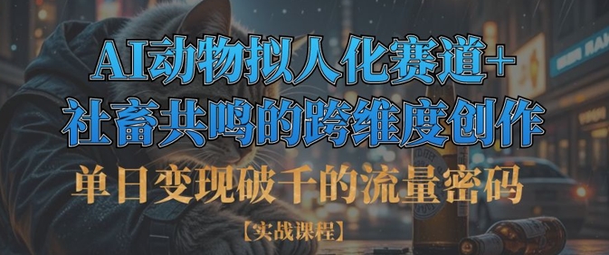 单日变现破千的流量密码，AI动物拟人化赛道+社畜共鸣的跨维度创作-轻创联盟