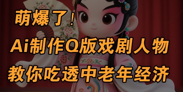 用Ai制作Q版戏剧人物，手把手教你吃透中老年经济，5分钟一个成品，多渠道变现-轻创联盟