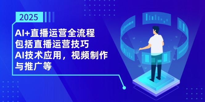2025AI+直播运营全流程，包括直播运营技巧，AI技术应用，视频制作与推广等-轻创联盟