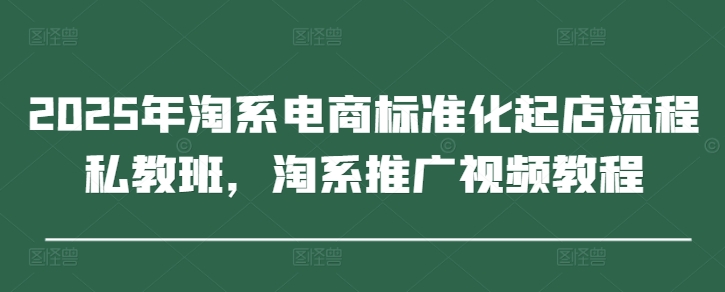 2025年淘系电商标准化起店流程私教班，淘系推广视频教程-轻创联盟