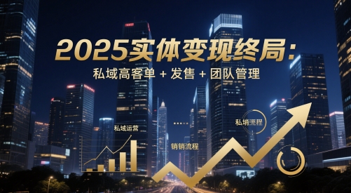 2025实体变现终局：私域高客单+发售+团队管理-轻创联盟