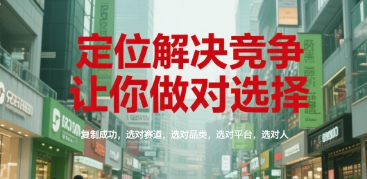 定位解决竞争，让你做对选择，复制成功，选对赛道，选对品类，选对平台，选对人-轻创联盟