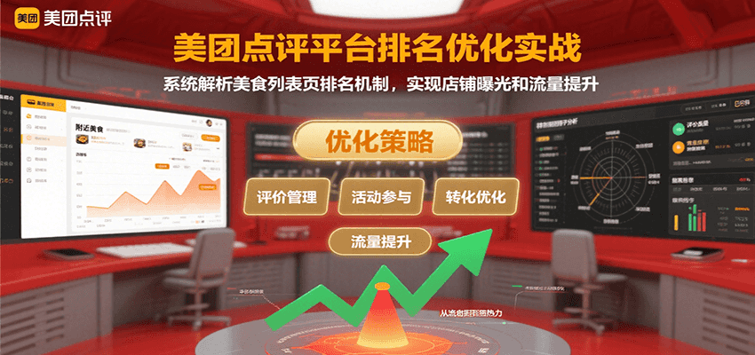 美团点评平台排名优化实战，系统解析美食列表页排名机制，实现店铺曝光和流量提升-轻创联盟