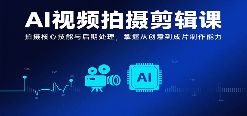 AI视频拍摄剪辑课，拍摄核心技能与后期处理，掌握从创意到成片制作能力-轻创联盟