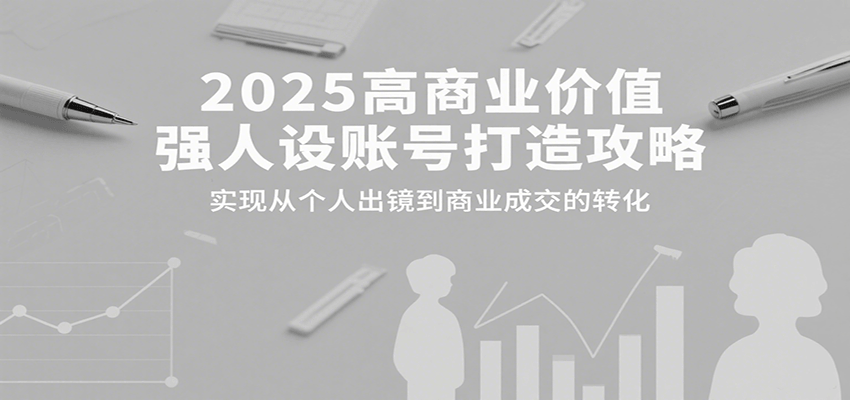 2025高商业价值强人设账号打造攻略，实现从个人出镜到商业成交的转化-轻创联盟