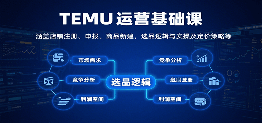 TEMU运营基础课：涵盖店铺注册、申报、商品新建，选品逻辑与实操及定价策略等-轻创联盟