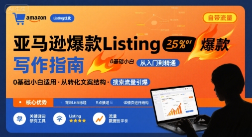 亚马逊爆款Listing写作方法，亚马逊0基础小白也能写爆款自带流量的Listing-轻创联盟