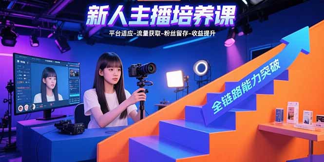 新人主播培养课：平台适应-流量获取-粉丝留存-收益提升 全链路能力突破-轻创联盟