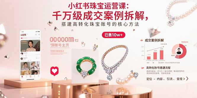 小红书珠宝运营课：千万级成交案例拆解，搭建高转化珠宝账号的核心方法-轻创联盟