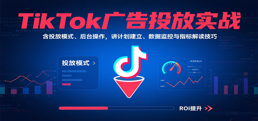 TikTok广告投放实战，含投放模式、后台操作，讲计划建立、数据监控与指标解读技巧-轻创联盟