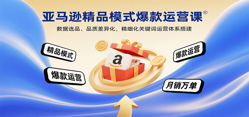 亚马逊精品模式爆款运营课：数据选品、品质差异化，精细化关键词运营体系搭建-轻创联盟