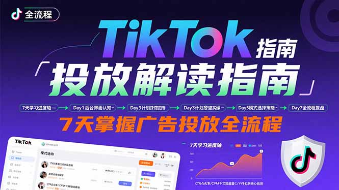 TikTok投放解读指南：后台操作/计划建立/模式选择，7天掌握广告投放全流程-轻创联盟