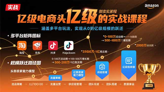 亿级电商头部卖家的实战课程：涵盖多平台玩法，实现从0到亿级规模的跃迁-轻创联盟