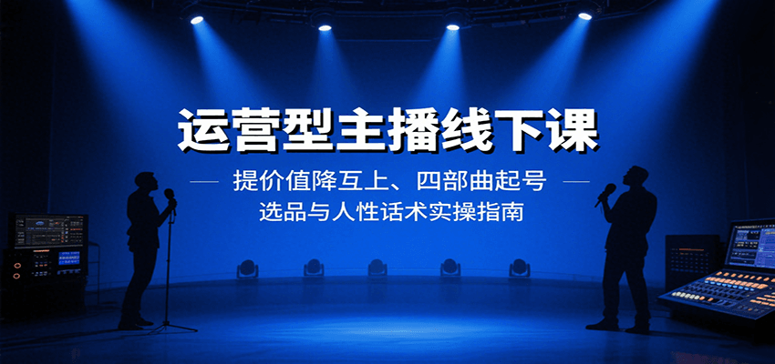 运营型主播线下课：提价值降互上、四部曲起号、选品与人性话术实操指南-轻创联盟