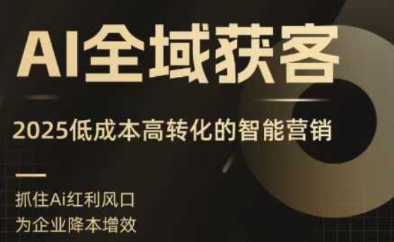AI全域获客实训营，2025低成本高转化的智能营销，精准找客，高效营销-轻创联盟